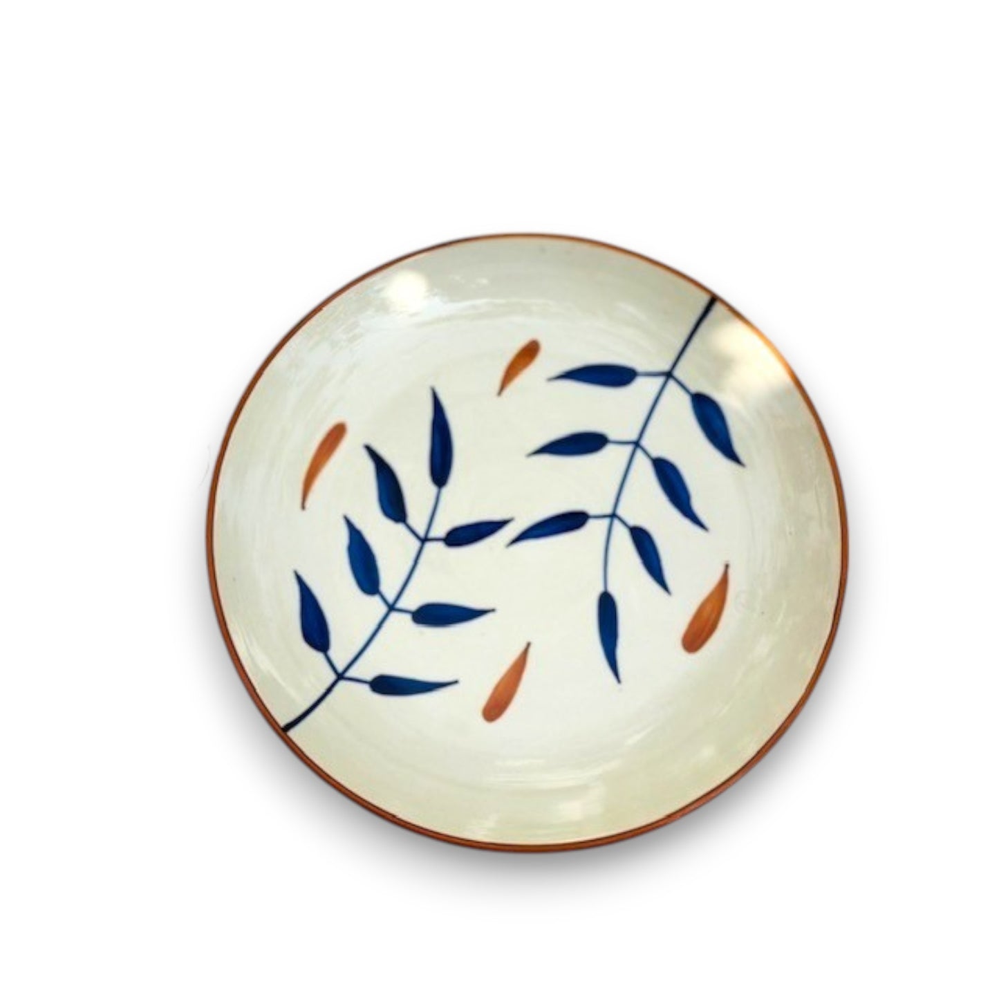 autumn blue brown dinner plate