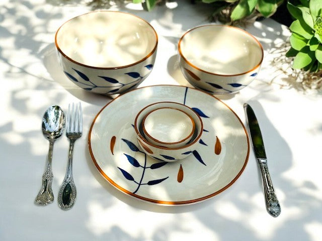 Autumn blue brown individual bowl