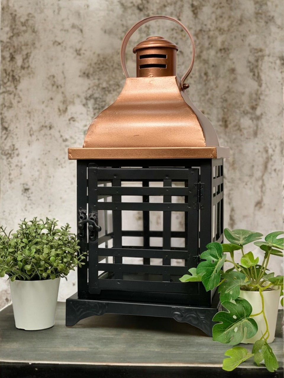 black copper metal lantern