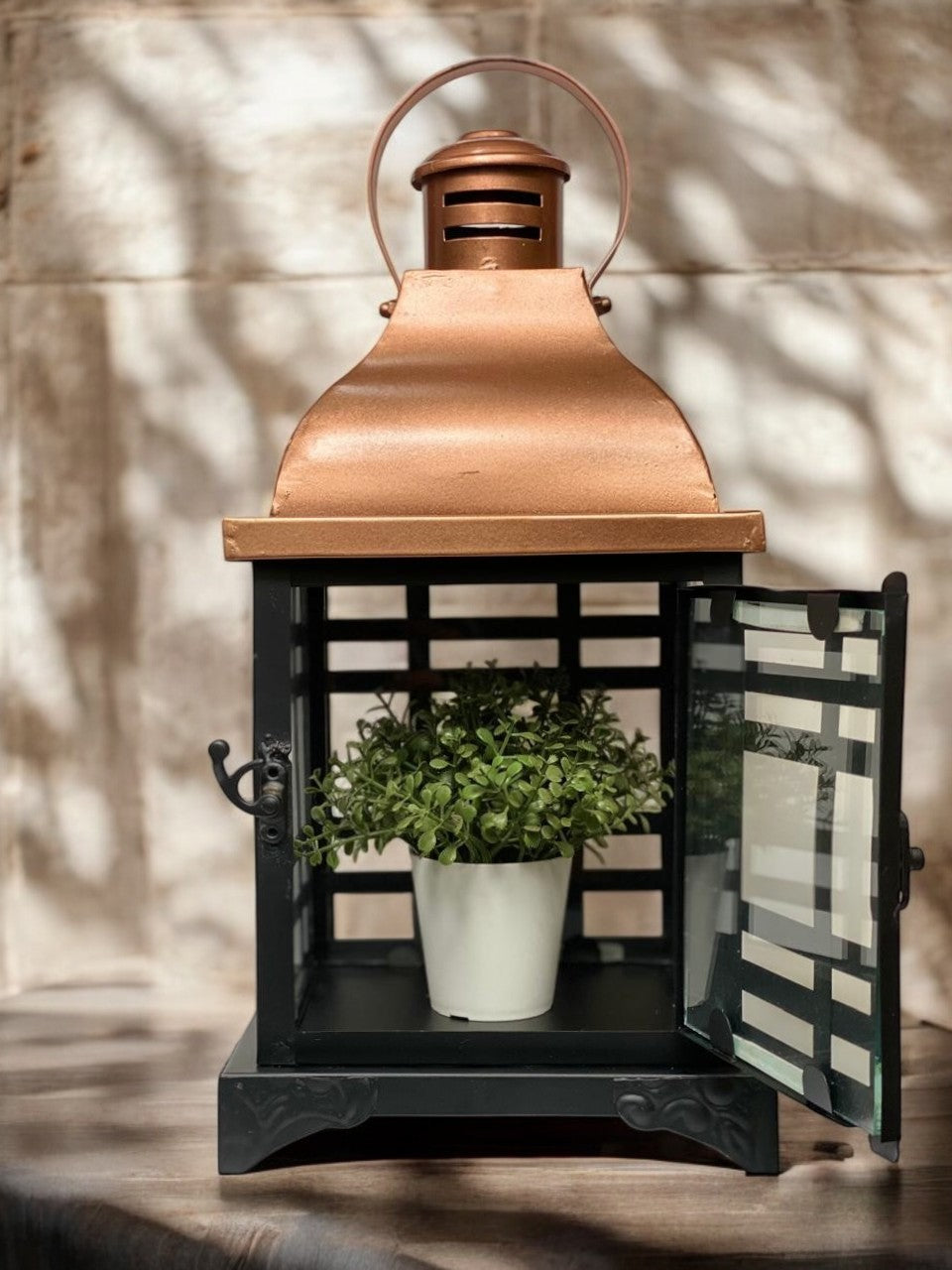 black copper metal lantern