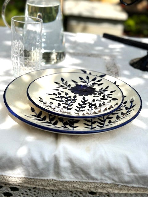 Blue white salad plate 7 inch