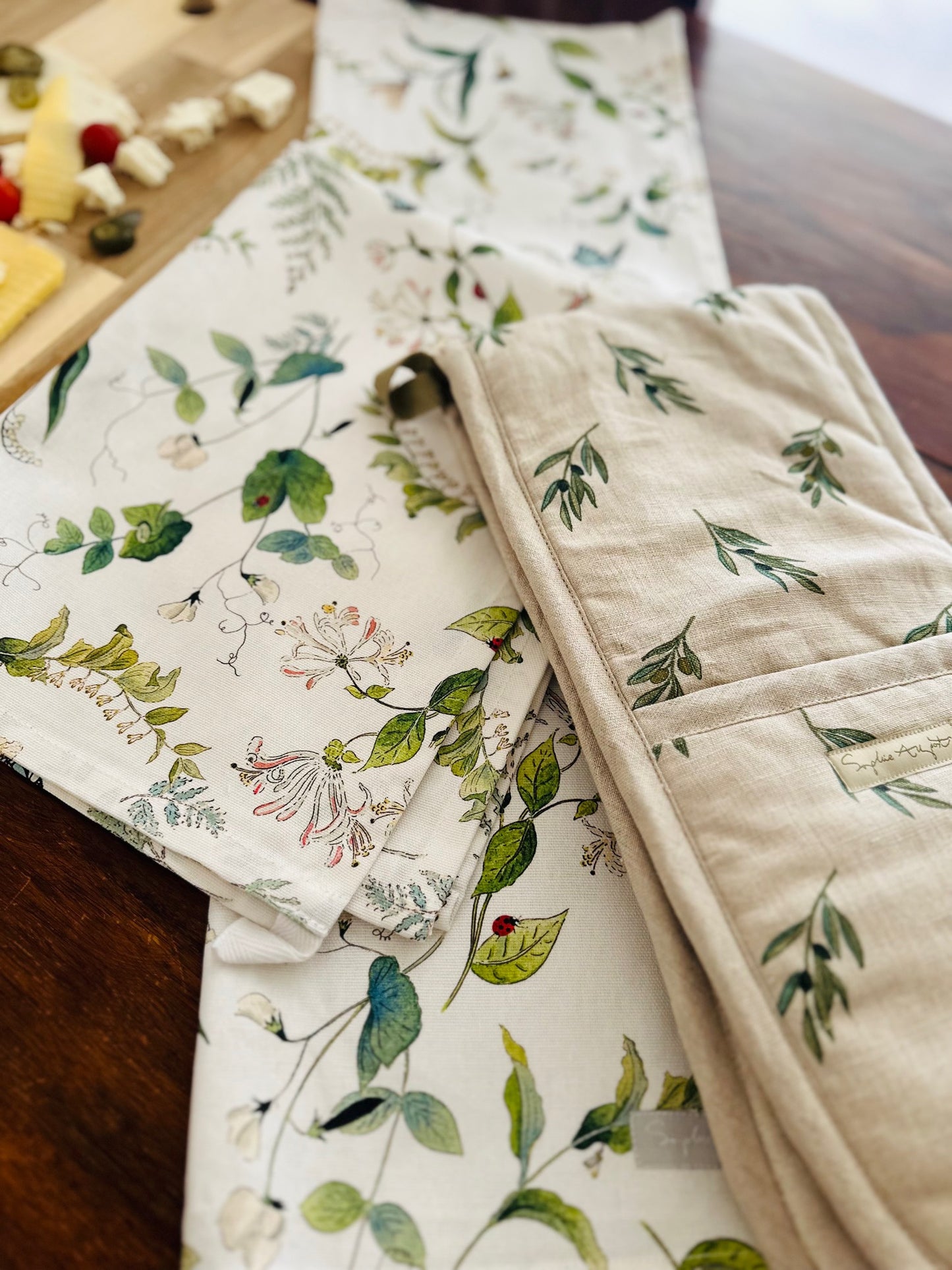Tea Towels | Floral Print | Cotton | Set of 2