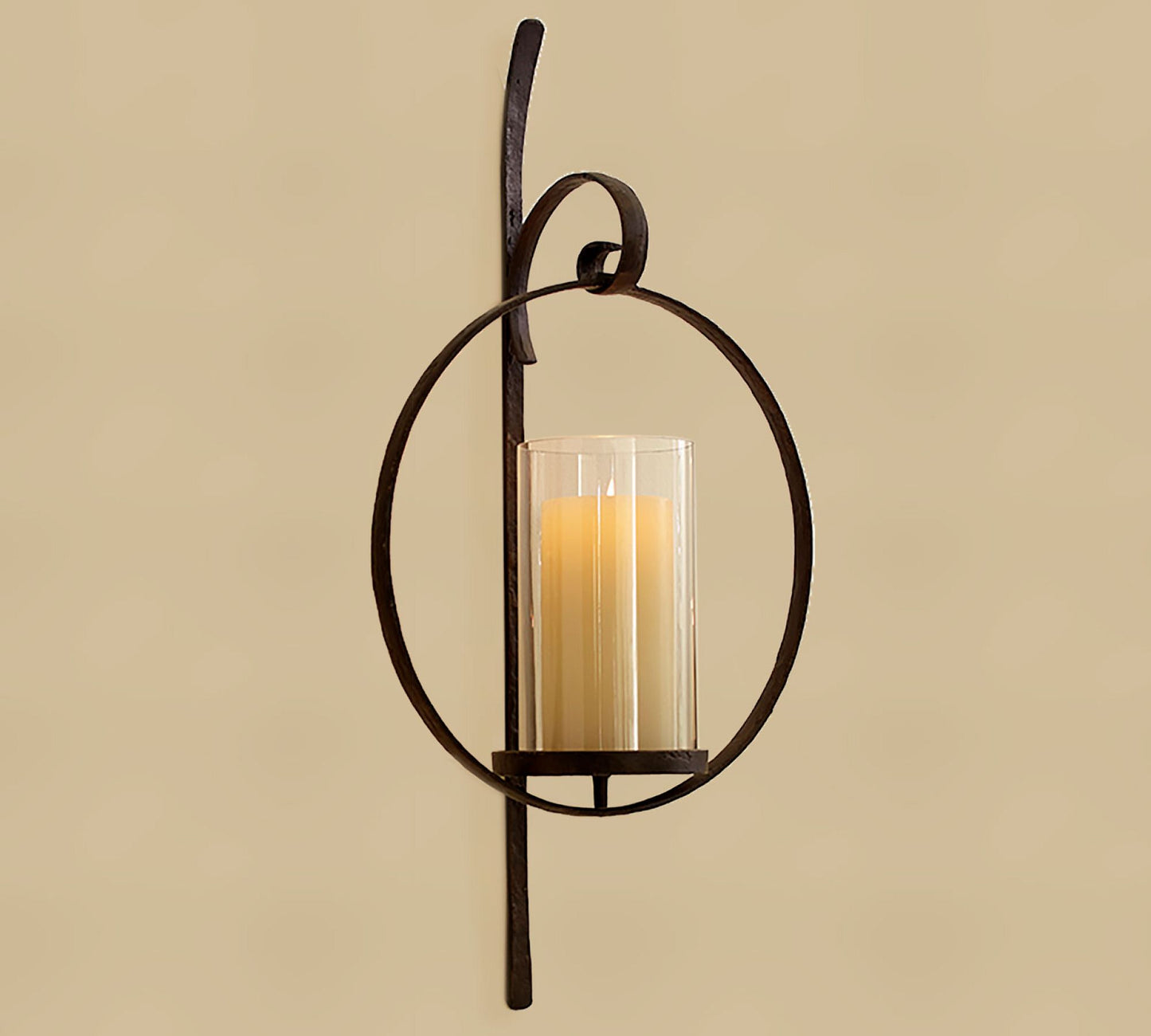 Artisanal Wall-Mount Candle Holder -Circular