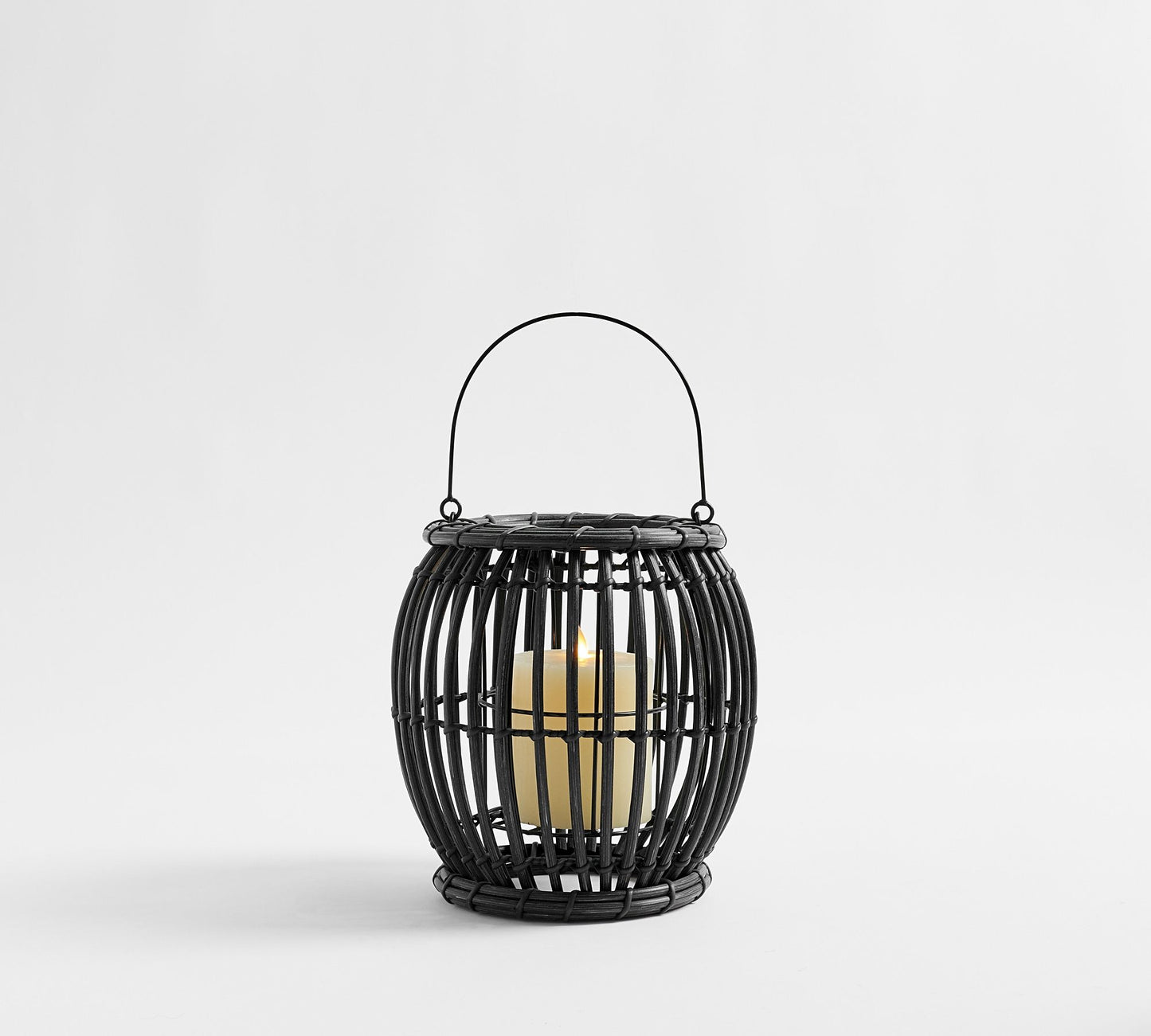 handwoven polyrattan iron outdoor lantern
