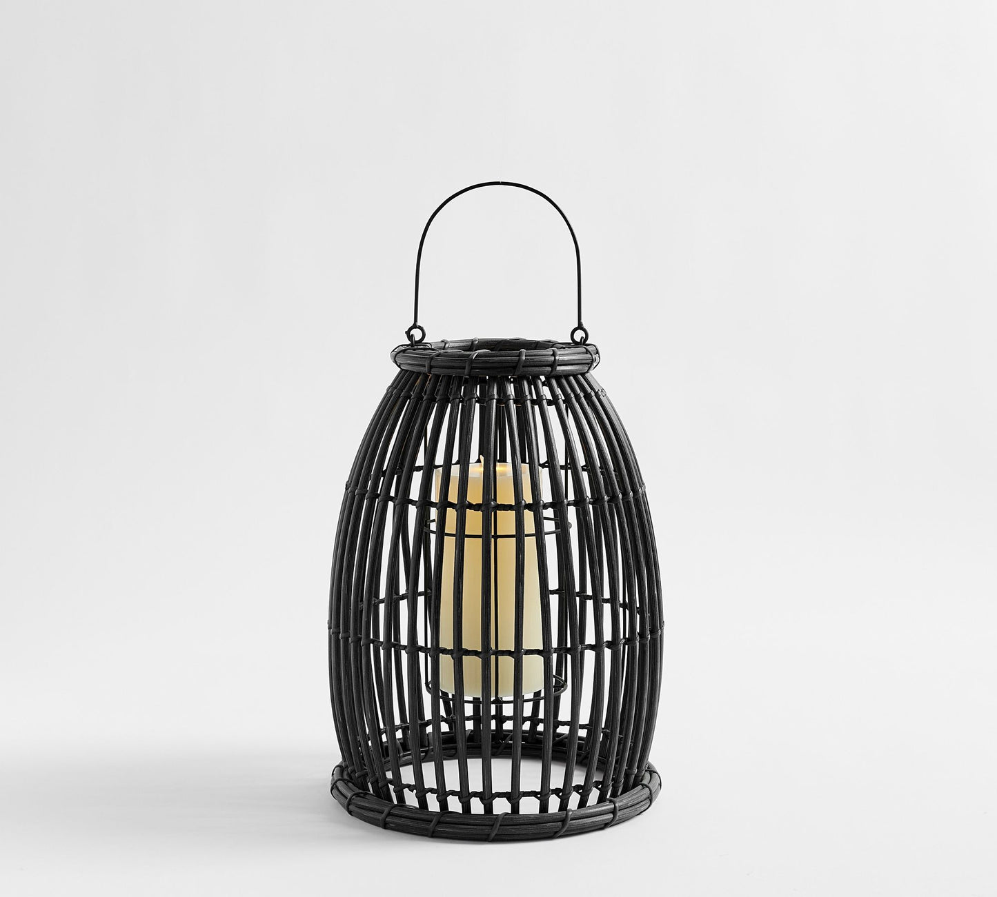 handwoven polyrattan iron outdoor lantern