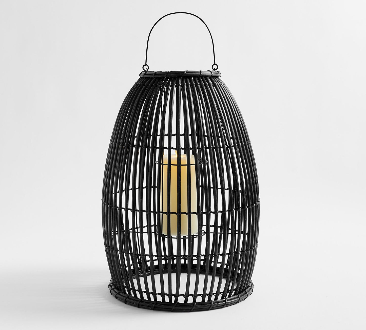 handwoven polyrattan iron outdoor lantern