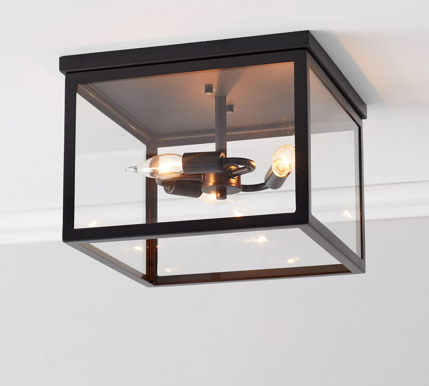 glass iron ceiling light fixture lantern