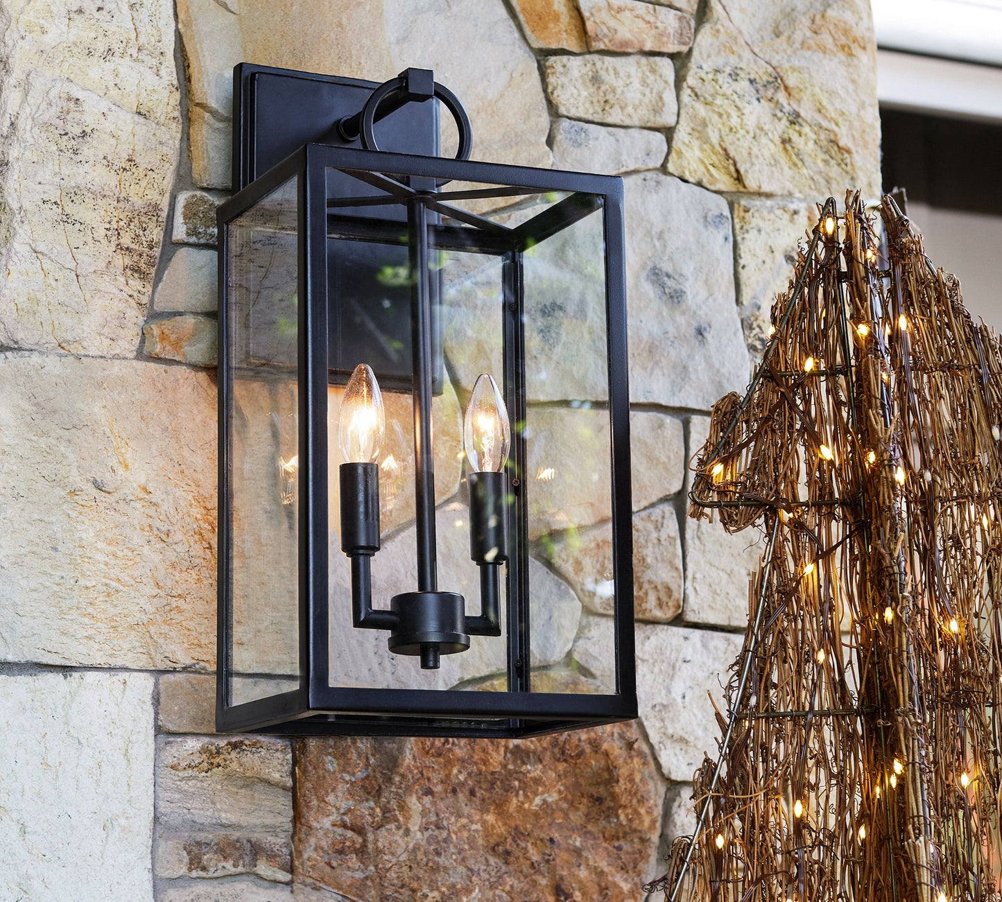 old manor outdoor glass iron sconce wall lighting