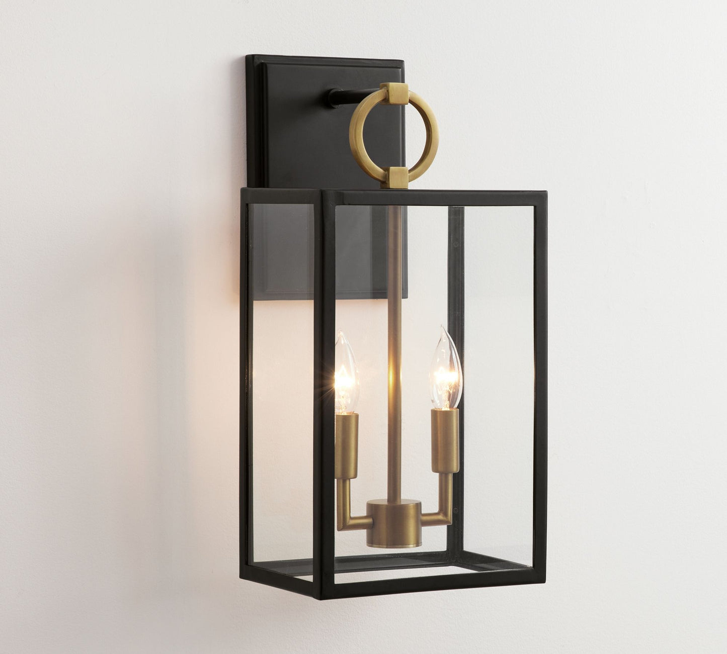 old manor outdoor glass iron sconce wall lighting