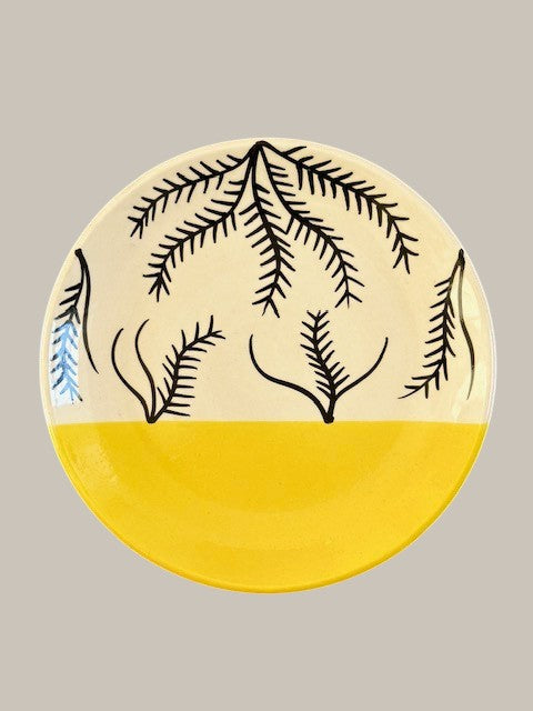 sunshine yellow white salad plate 7 inch
